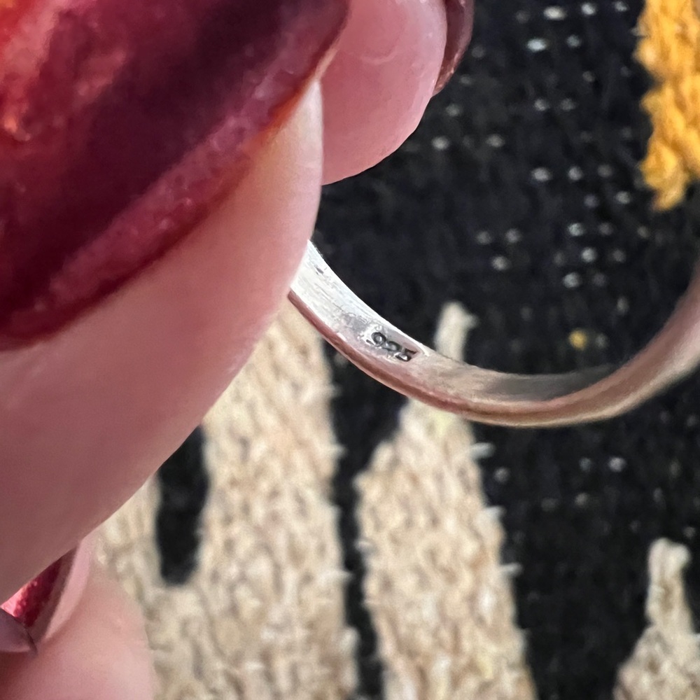 ❤️ Citrine Sterling Silver 925 Bohemian Hippie Style Ring Size 8.25 - Picture 9 of 11